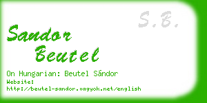 sandor beutel business card